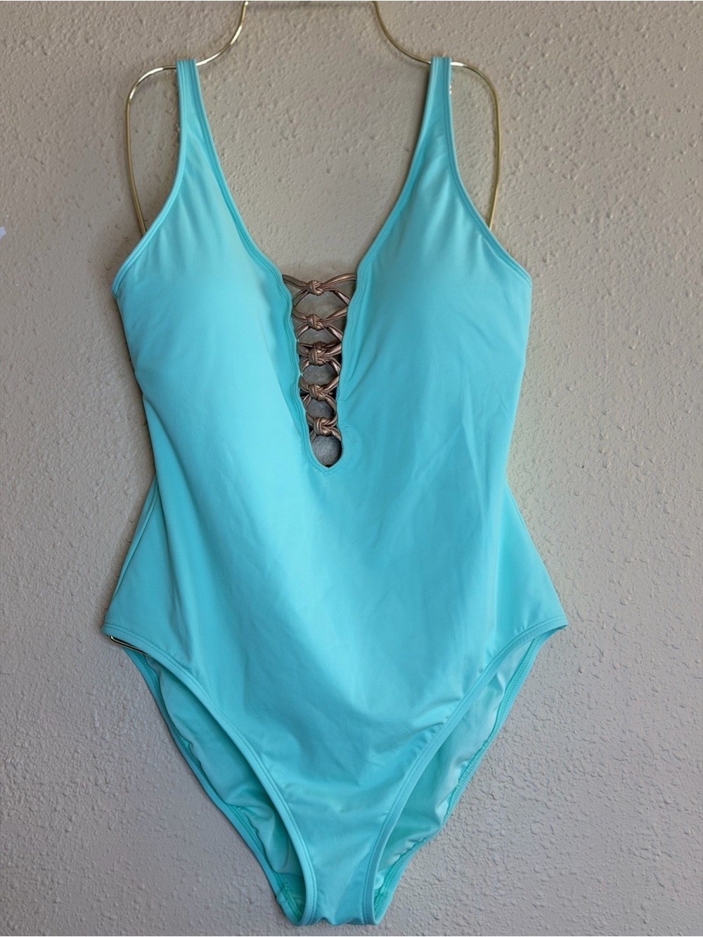 Bleu by Rod Beattie | Turquiose Kore Lace Down Mio one-piece swimsuit - Size 12 - Picture 2 of 5